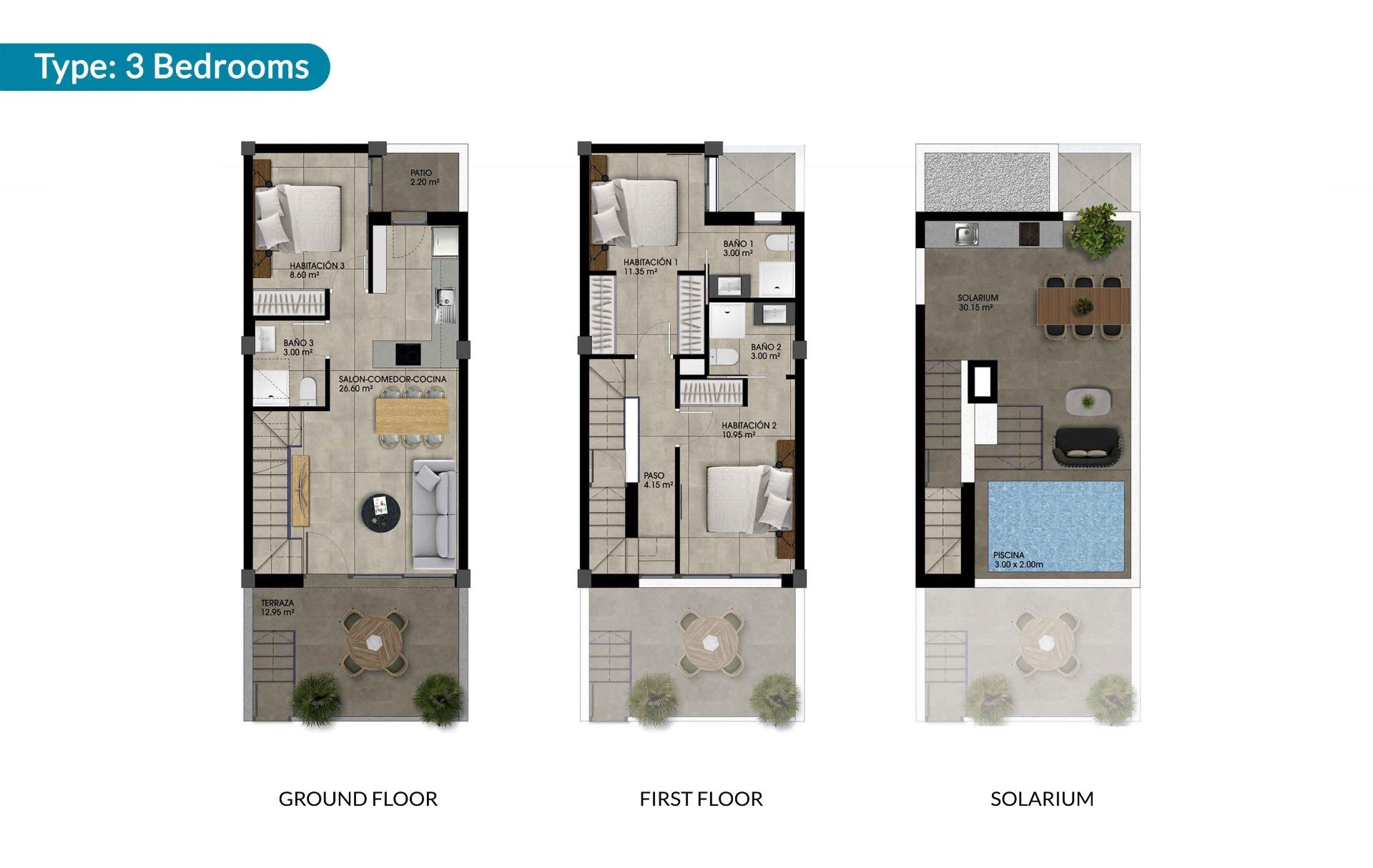 Town House te koop in Dolores | 3 slaapkamers H8663