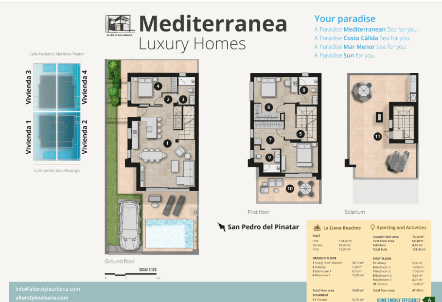 Villas te koop in San Pedro del Pinatar | 3 slaapkamers H59890